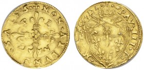 EUROPEAN COINS - VARIA 
 ITALIA 
 VATICANO 
 Scudo d'oro s.d., Piacenza. F r. 422; Muntoni 176. 3,35 g.
 ORO. Piccolo diffeto sul tondello, altrim...