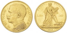 EUROPEAN COINS - VARIA 
 ITALIA 
 REGNO D'ITALIA 
 50 Lire 1912 R, Roma. Fr. 27; Pagani 653. 16,12 g.
 ORO. Splendido