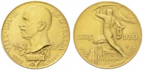 EUROPEAN COINS - VARIA 
 ITALIA 
 REGNO D'ITALIA 
 100 Lire 1925 R, Roma. Testa a sinistra; sotto, due rami di quercia passanti attraverso la Coron...