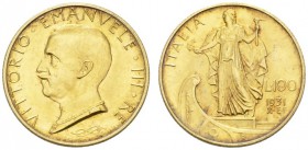 EUROPEAN COINS - VARIA 
 ITALIA 
 REGNO D'ITALIA 
 100 Lire 1931 / Anno X R, Roma. Fr. 33; Pagani 646. 8,79 g.
 ORO. Splendido