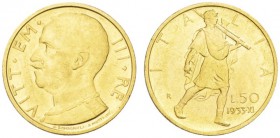 EUROPEAN COINS - VARIA 
 ITALIA 
 REGNO D'ITALIA 
 50 Lire 1933 / Anno XI R, Roma. Fr. 34; Pagani 660. 4,40 g.
 ORO. Quasi FDC
