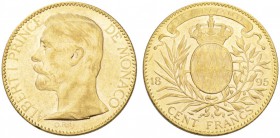 EUROPEAN COINS - VARIA 
 MONACO 
 100 Francs 1895 A, Paris. Fr. 13; Gadoury 124. 32,20 g.
 OR. Superbe