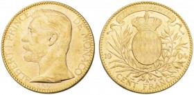 EUROPEAN COINS - VARIA 
 MONACO 
 100 Francs 1904 A, Paris. Fr. 13; Gadoury 124. 32,24 g.
 OR. Superbe