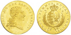 EUROPEAN COINS - VARIA 
 POLAND 
 WARSAW 
 Friedrich August of Saxony, 1807-1813. Ducat 1812 IB. FRID AVG REX SAX DVX VARSOV. Bust to the right // ...