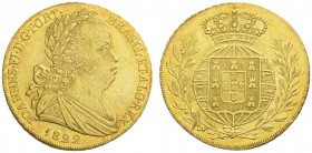 EUROPEAN COINS - VARIA 
 PORTUGAL 
 KINGDOM 
 João VI, 1816-1826. Peça (6'400 Reis) 1822, Lisbon. Fr. 128; Gomes 18.10. 14,25 g.
 GOLD. Extremely ...