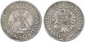 AUSTRIA 
 RÖMISCH-DEUTSCHES REICH 
 Ferdinand I., 1522-1564. 1/2 Reichstaler o.J. (um 1553), Linz. Markl 414; M.z.A. S.3. 14,34 g.
 Sehr schönes Ex...