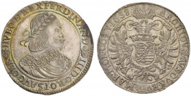 AUSTRIA 
 RÖMISCH-DEUTSCHES REICH 
 Ferdinand III., 1625-1637-1657. Reichstaler 1638. Dav. 3198; Voglh. 197. 28,73 g.
 Unzirkuliertes Prachtexempla...