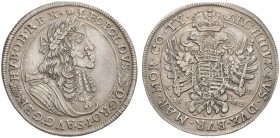 AUSTRIA 
 RÖMISCH-DEUTSCHES REICH 
 Leopold I., 1657-1705. Reichstaler 1682 (aus 1681 geändert) KB, Kremnitz. Dav. 3259; Voglh. 225/III. 28,37 g.
 ...