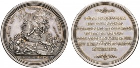 AUSTRIA 
 RÖMISCH-DEUTSCHES REICH 
 Karl VI., 1711-1740. Silbermedaille 1717. Von P. H. Müller. Auf die Feindseligkeiten Frankreichs gegen den Kaise...