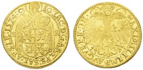 AUSTRIA 
 DIE GEISTLICHKEIT IN DEN HABSBURGISCHEN ERBLANDEN 
 SALZBURG, ERZBISTUM 
 Johann Jakob Khuen von Belasi, 1560-1586. 2 Dukaten 1574. Fr. 6...
