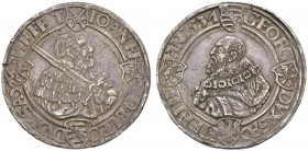 DEUTSCHLAND - GERMANIA 
 SACHSEN 
 SACHSEN, KURFÜRSTENTUM 
 Johann Friedrich der Grossmütige und Georg, 1534-1539. Taler 1537, Buchholz. Dav. 9722;...