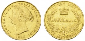 COINS & MEDALS FROM OVERSEAS 
 AUSTRALIA 
 Victoria, 1837-1901. Sovereign 1866, Sydney. Fr. 10; K./M. 4. 7,99 g.
 GOLD. Almost extremely fine