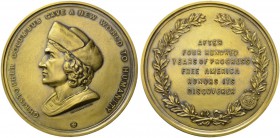 COINS & MEDALS FROM OVERSEAS 
 USA 
 MEDALS 
 Bronze medal n.d. (1892). By Tiffany & Co., New York. Commemorating the 400th Anniversary of Christop...