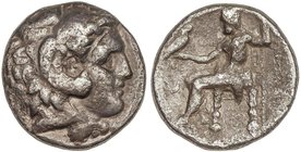GREEK COINS
Tetradracma. 336-323 a.C. ALEJANDRO MAGNO. MACEDONIA, TRACIA y TESALIA. Anv.: Cabeza de Hércules con piel de león a derecha. Rev.: Zeus e...
