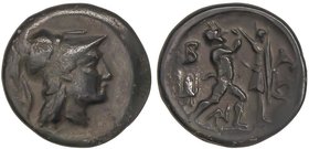GREEK COINS
AE 18. 271-239 .C. ANTÍGONOS II GONATAS. REYES DE MACEDONIA. MACEDONIA, PELLA o AMFÍPOLI. Anv.: Cabeza de Atenea con casco a derecha. Rev...