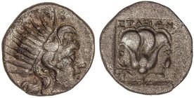 GREEK COINS
Dracma. 190-170 a.C. MAGISTRADO STASION. RODAS. ISLAS DE CARIA. Anv.: Cabeza radiada de Helios a derecha. Rev.: ¶TA¶I¶N encima, P - rosa ...