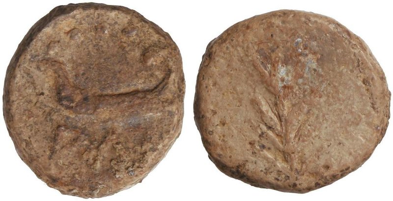 CELTIBERIAN COINS
Cuadrante en plomo. 120-20 a.C. BAESURI (CASTRO MARÍN, Portug...