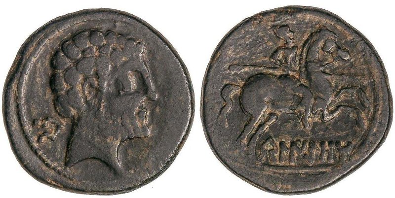 CELTIBERIAN COINS
As. 120-20 a.C. BELIGIOM (BELCHITE, Zaragoza). Anv.: Cabeza b...