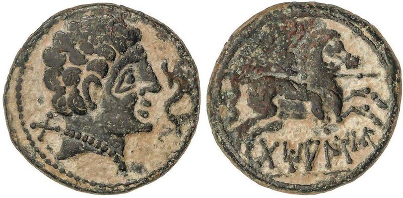 CELTIBERIAN COINS
As. 120-20 a.C. DAMANIU (Zona de Aragón). Anv.: Cabeza mascul...