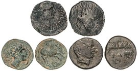 CELTIBERIAN COINS
Lote 3 monedas Semis y As (2). ILTIRTA (2) e ILERDA (LLEIDA) Época de AUGUSTO. AE. A EXAMINAR. AB-1472, 1477, 1487; ACIP-3199. BC+ ...
