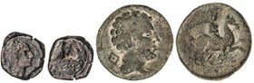 CELTIBERIAN COINS
Lote 2 monedas Cuadrante y As. 120-20 a.C. CESE y CESSE (TARRAGONA). AE. As de Cese y Cuadrante de Cesse. A EXAMINAR. AB-2290, 2354...