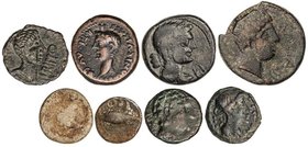 CELTIBERIAN COINS
Lote 8 monedas Cuadrante, Semis (2), As (3) y Plomos Monetiformes (2). IRIPPO, LAURO, NERONCEN, OSONUBA, CORDUBA, COLONIA RÓMULA y ...
