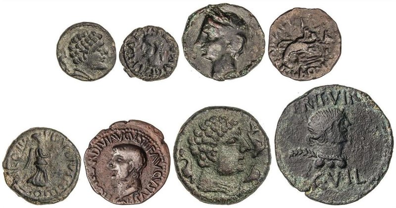 CELTIBERIAN COINS
Lote 9 monedas Sextante a As. AE. Incluye Calco Acuñación His...