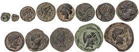 CELTIBERIAN COINS
Lote 13 monedas 1/8, 1/4 y 1 Calco, Semis (2) y As (8). CARBULA, CARMO (2), CELSA, EBUSUS, BOLSCAN, SECAISA (2), TITIACOS (2), CESE...