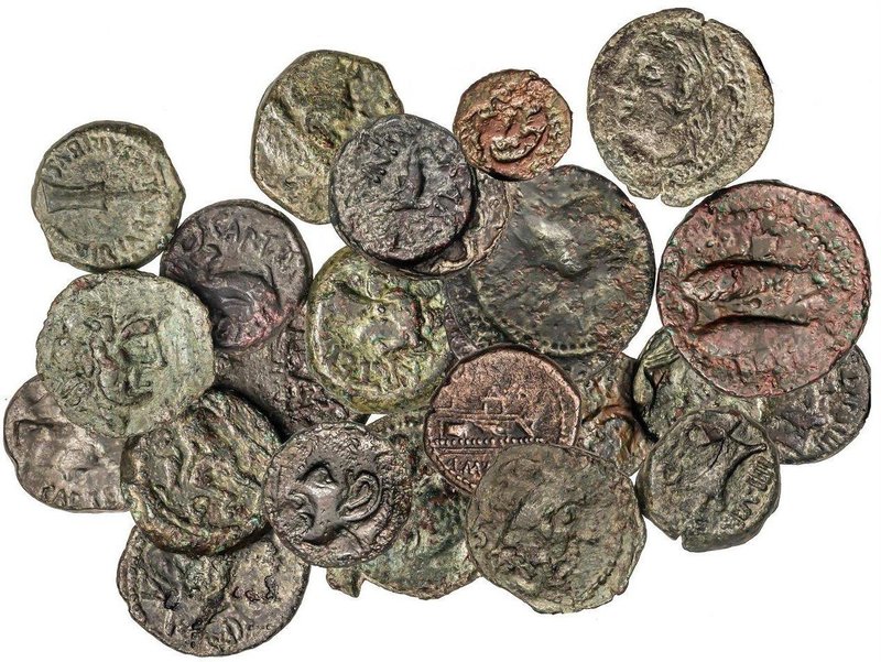CELTIBERIAN COINS
Lote 24 monedas Cuadrante (2), Semis (19) y As (3). CARTEIA (...