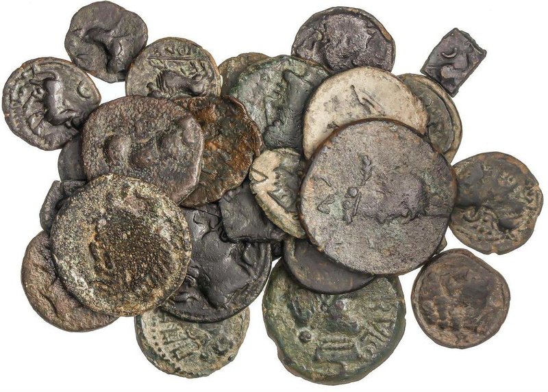 CELTIBERIAN COINS
Lote 37 monedas 1/8 Calco, Cuadrante, Semis (29) y As (6). AE...
