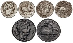 CELTIBERIAN COINS
Lote 3 monedas As y Denario (2). BOLSCAN (2) SEGOBRIGA. AE y AR (2). Pátina. A EXAMINAR. AB- 1911 (2), 2176. MBC- a MBC+.