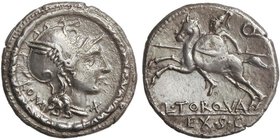 ROMAN COINS: ROMAN REPUBLIC
Denario. 113-112 a.C. MANLIA-2. ITALIA CENTRAL. 3,85 grs. AR. (Oxidaciones limpiadas). Cal-921; FFC-836. (MBC+).