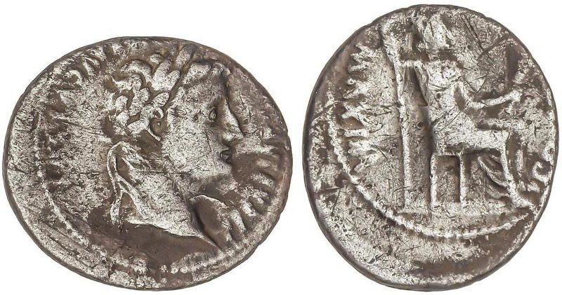 ROMAN COINS: ROMAN EMPIRE
Denario. Acuñada el 14-37 d.C. TIBERIO. Rev.: PONTIF....
