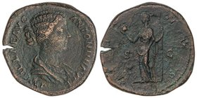 ROMAN COINS: ROMAN EMPIRE
Sestercio. Acuñada el 182 d.C. LUCILA. Anv.: LVCILLAE AVG. ANTONINI AVG. F. Busto a derecha. Rev.: VENVS S. C. Venus en pie...