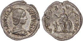 ROMAN COINS: ROMAN EMPIRE
Denario. Acuñada el 202-212 d.C. PLAUTILLA. Anv.: PLAVTILLA AVGVSTA. Busto a derecha. Rev.: VENVS VICTRIX. Venus en pie a i...