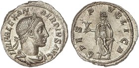 ROMAN COINS: ROMAN EMPIRE
Denario. Acuñada el 231-235 d.C. ALEJANDRO SEVERO. Anv.: IMP. ALEXANDER PIUS. AVG. Busto laureado a derecha. Rev.: SPES. PU...