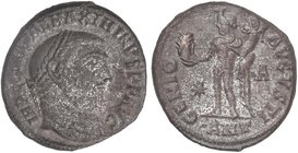 ROMAN COINS: ROMAN EMPIRE
Follis. Acuñada el 312 d.C. MAXIMINO II. ANTIOQUÍA. Rev.: GENIO AVGVSTI. Genio en pie a izquierda sosteniendo cabeza radiad...