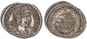 ROMAN COINS: ROMAN EMPIRE
Siliqua. 353-355 d.C. CONSTANCIO II. TREVERI. Anv.: D. N. CONSTANTIVS P. F. AVG. Busto diademado y aocrazado a derecha. Rev...