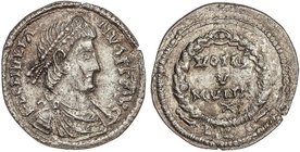 ROMAN COINS: ROMAN EMPIRE
Siliqua de imitación. 360-363 d.C. JULIANO II. LUGDUNUM. Anv.: FL. CL. IVLIANVS P. F. AV. Busto diademado y acorazado a der...
