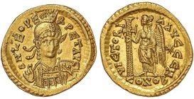 ROMAN COINS: ROMAN EMPIRE
Sólido. Acuñada el 457-474 d.C. LEÓN I. CONSTANTINOPLA. Anv.: D. N. LEO PERPET. AVG. Busto de frente con coraza, casco, lan...