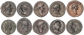 ROMAN COINS: ROMAN EMPIRE
Lote 10 monedas As (5), Dupondio (4) y Tetradracma. AUGUSTO a FAUSTINA HIJA. AE (9) y Ve. Incluye Dupondio Augusto C-247, R...
