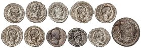 ROMAN COINS: ROMAN EMPIRE
Lote 11 monedas Denario (9), Dracma y Tetradracma. VESPASIANO, SEPTIMIO SEVERO (2), CARACALLA (2), ALEJANDRO SEVERO (5) y T...