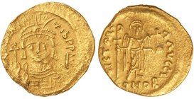 BYZANTINE COINS
Sólido. MAURICIO TIBERIO (582-602 d.C.). CONSTANTINOPLA. Anv.: (O. M. MAVRC.) TIb. P. P. AVG. Busto de frente con globo crucífero. Re...