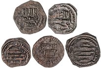 ISLAMIC WORLD: IDRISIDS
Lote 5 monedas Felús. IDRIS II. AE. ESCASAS. A-422, 432. MBC- a MBC.