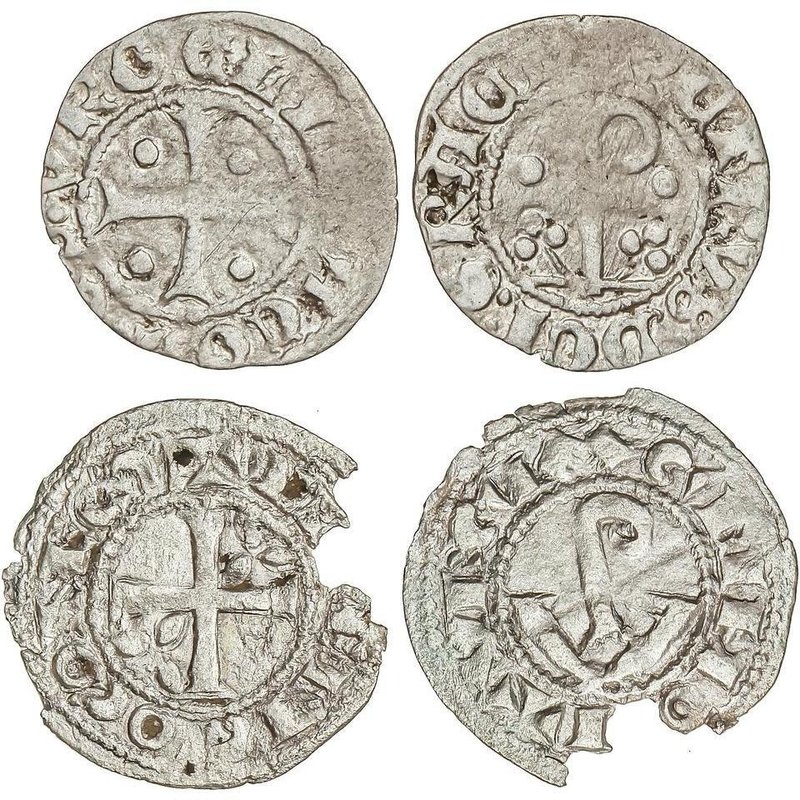 MEDIEVAL COINS: CATALONIA-ARAGÓN
Lote 2 monedas Diner. ERMENGOL VII y PERE. COM...