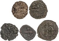 MEDIEVAL COINS: CATALONIA-ARAGÓN
Lote 5 monedas Alfonsí menut y Diner (4). JAUME II, LLUÍS I de SICILIA y FREDERIC IV (3). SARDENYA y SICILIA (4). 0,...