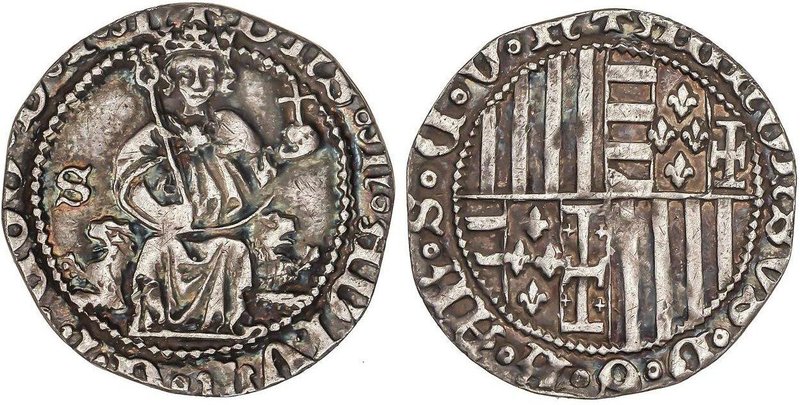 MEDIEVAL COINS: CATALONIA-ARAGÓN
Carlí. ALFONS IV. NÀPOLS. Anv.: +DNS:M:ADIVT:E...