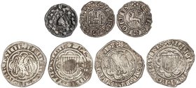 MEDIEVAL COINS
Lote 4 monedas. 2 monedas pirral Silicia de Frederic III y IV, Pugesa d´Agramunt, Pepion de Sevilla Alfonso X. A EXAMINAR. MBC- a MBC+...