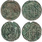 SPANISH MONARCHY: PHILIP III
Lote 2 monedas Ardit. 1620 y 1621. BARCELONA. Ardit 1621, escaso. Cal-600, 601. MBC-.