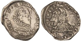SPANISH MONARCHY: PHILIP III
4 Taris. 1613/2. SICILIA. MESSINA. D.F.A. 10,44 grs. AR. Vti-135. MBC.